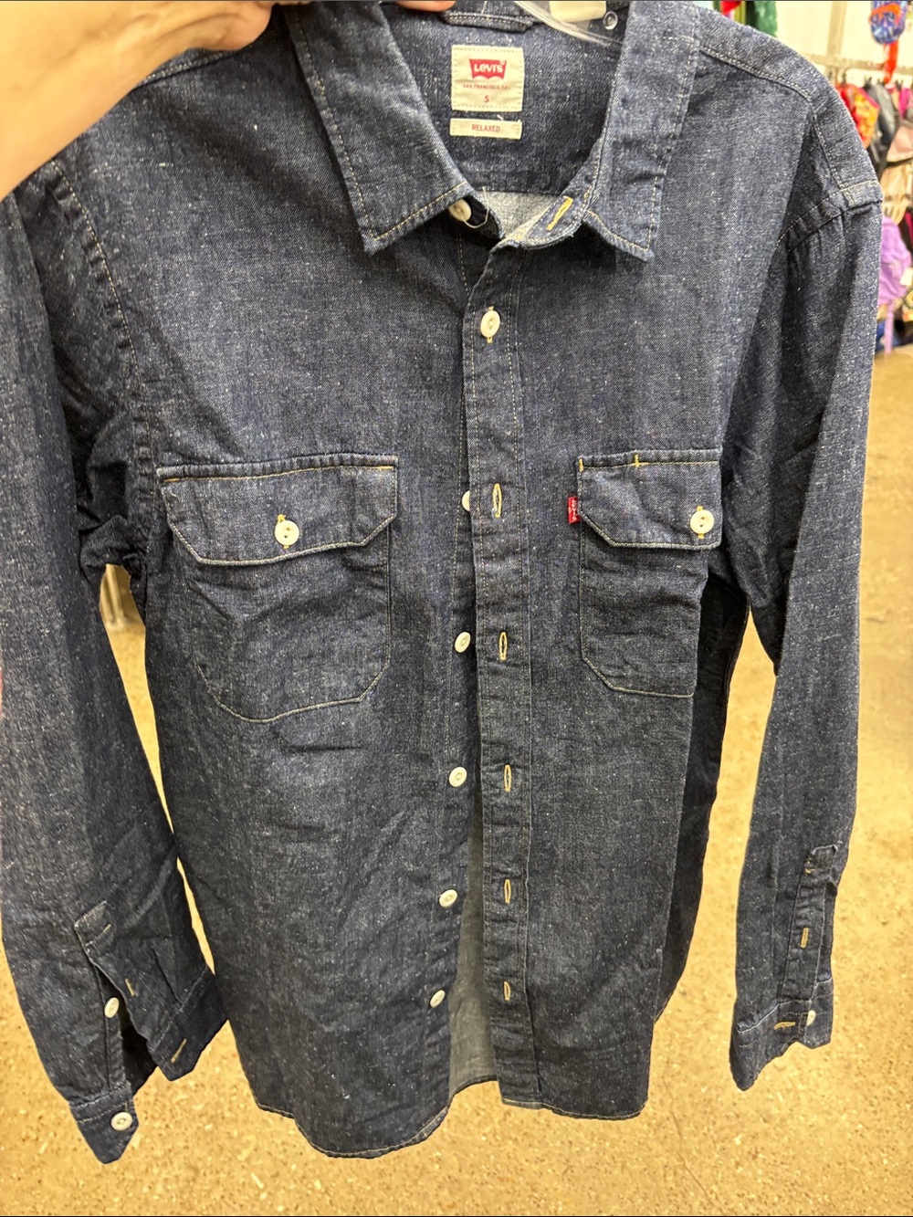 Levi's Indigo Blue Denim Button-Down Work Shirt